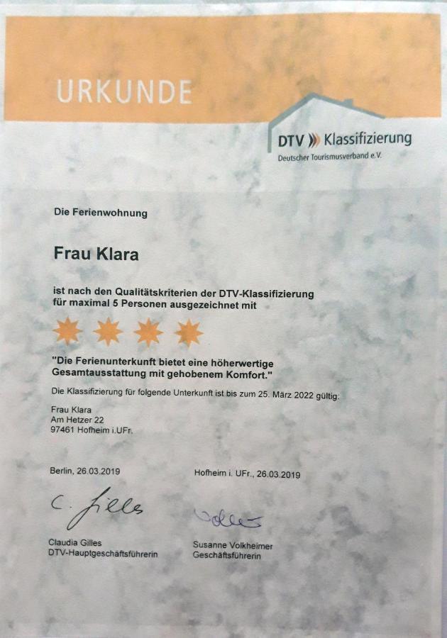 Ferienwohnung Frau Klara Hofheim in Unterfranken 外观 照片